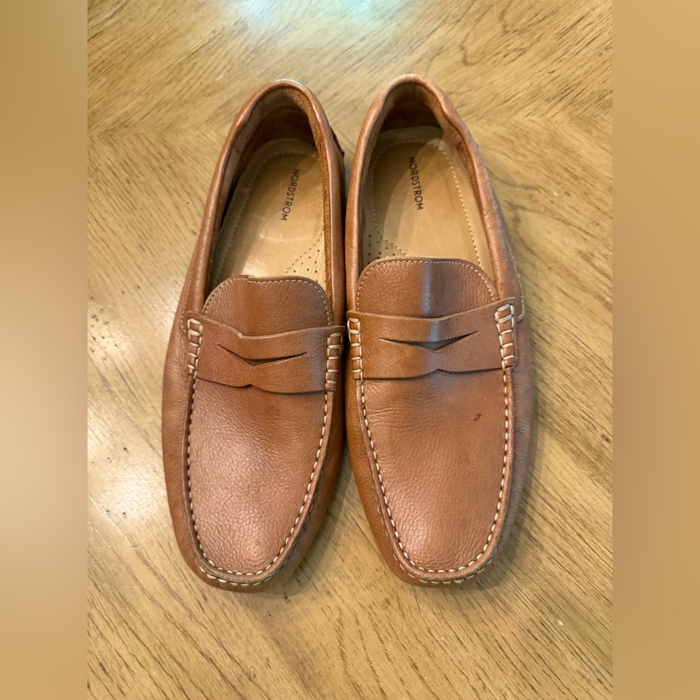 Nordstrom Men's Cognac Leather Penny Loafers